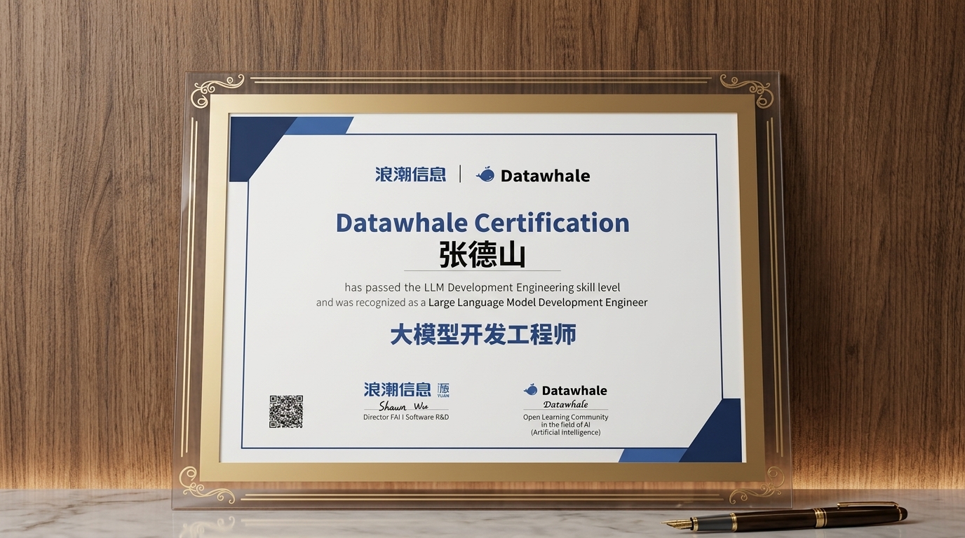 浪潮 & Datawhale 大模型开发工程师证书